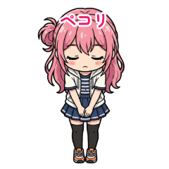 Pink-Haired Heterochromia Girl Stickers
