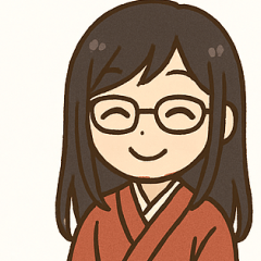 眼鏡の着物女性