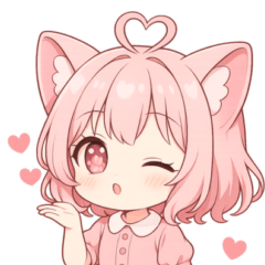 猫耳ワンピースピンクの女の子2