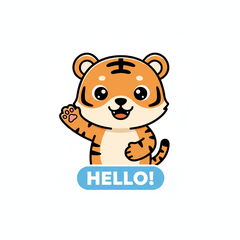 Cute Tiger Daily Chat Stickers