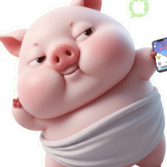 お腹ペコペコ！食いしん坊なピンクのぶた