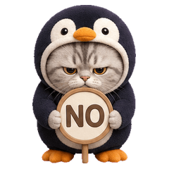 Grumpy Penguin Suit Cat (No text)