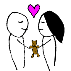 Absurd Couple with Teddy Bear