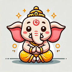 ゆるガネーシャのほっこりスタンプ 幸運