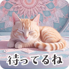 マンダラと幾何学模様の世界の猫ちゃん