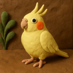 クレイ風オカメインコのスタンプ