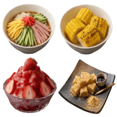 文字なし！ごちそうスタンプ22・夏の食べ物