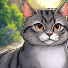 Comic American Shorthair Cat 13