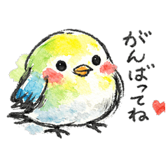 ひいばあちゃんの手描き ことりスタンプ