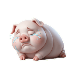 軽蔑と絶望のピンクの豚