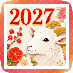 【2027】令和9年/未年/ひつじ/年賀状(BIG)