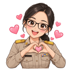 The cute teacher with glasses