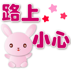 Cute Pink Rabbit -Happy and Practical