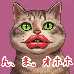 私は唇がチャーミングなネコよ。うふふ。