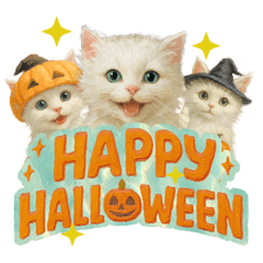 ハロウィン子猫のマジカルスタンプ