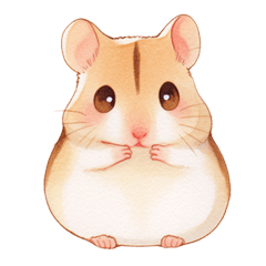 優しいほっこり手書きのハムスタースタンプ