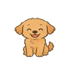 Cute Golden Puppy Stickers