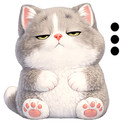 A chubby, fluffy little cat, so cute