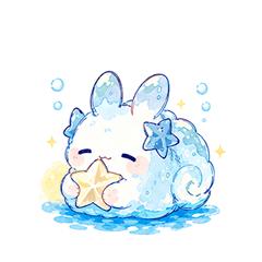ふわふわの海のうさぎ