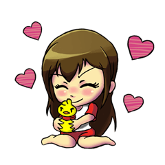 CuteGirl and Duck