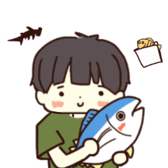 海の生き物と男の子