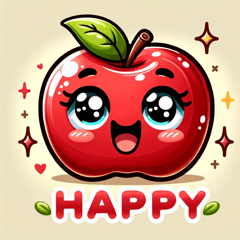 愛らしいリンゴの感情たち