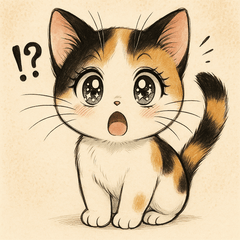 少女漫画風な三毛猫