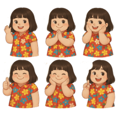 Girl with floral shirt