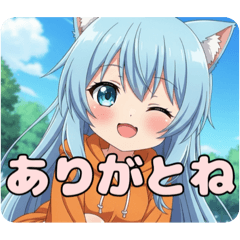 オレンジパーカースタンプ(ありさ&みなみ)