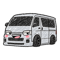 らくがき仕事バンの連絡スタンプ