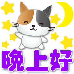 Cute Calico cat- happy practical phrases