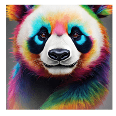 colorful cute panda