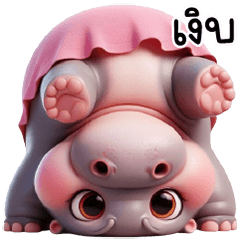 Pink Pygmy Hippopotamus Chubby Cute