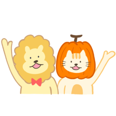 Mr.Lion and Pumpkin Cat
