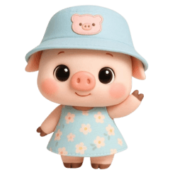Little PIG in Cute outfit (No text)