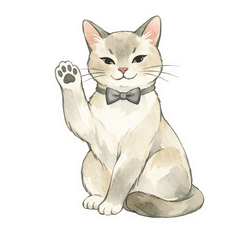 大人の水彩猫スタンプ（文字なし）