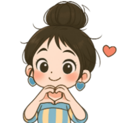 元気なお団子ヘアの女の子 V.2