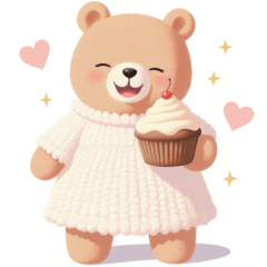 素朴なワンピースのくまスタンプ