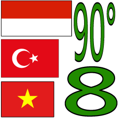 90°8-トルコ-インドネシア-ベトナム