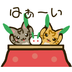 ちびトラきょうだい14【冬・こたつ大好き】