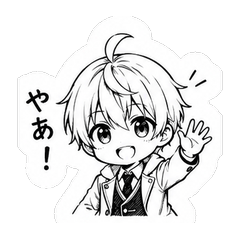 線画男子の日常スタンプ