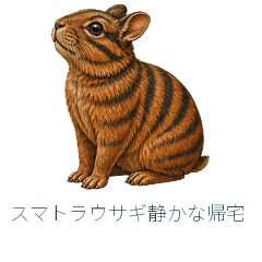 スマトラウサギ静かな帰宅