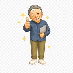 ニット帽のおだちん、あいさつスタンプ