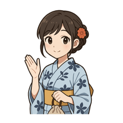 浴衣の女の子のスタンプです！