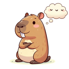かわいいカピバラの漫画スタンプ – ゆった