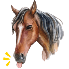 美しくリアルな水彩画の馬