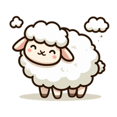 かわいい羊のカートゥーンスタンプで楽しい