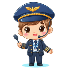 かわいいキャビンクルーのカートゥーンスタ