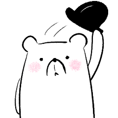 帽子好きな白くまさん☆毎日使えるスタンプ