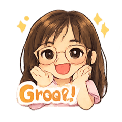 Light pink shirt glasses girl